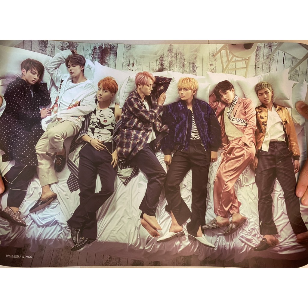 BTS 防彈少年團 2016 正版wings專輯海報 有摺痕 現貨