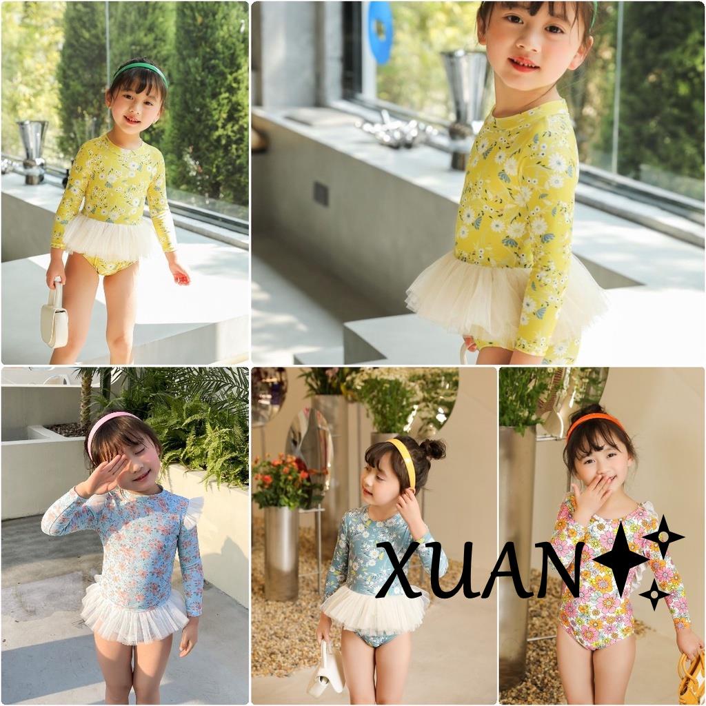 Xuan♥韓國 2023新款 兒童泳衣 女童泳衣 寶寶泳衣 長袖泳衣 連身泳衣 小童泳衣 幼兒泳衣 小孩泳衣 大童泳衣