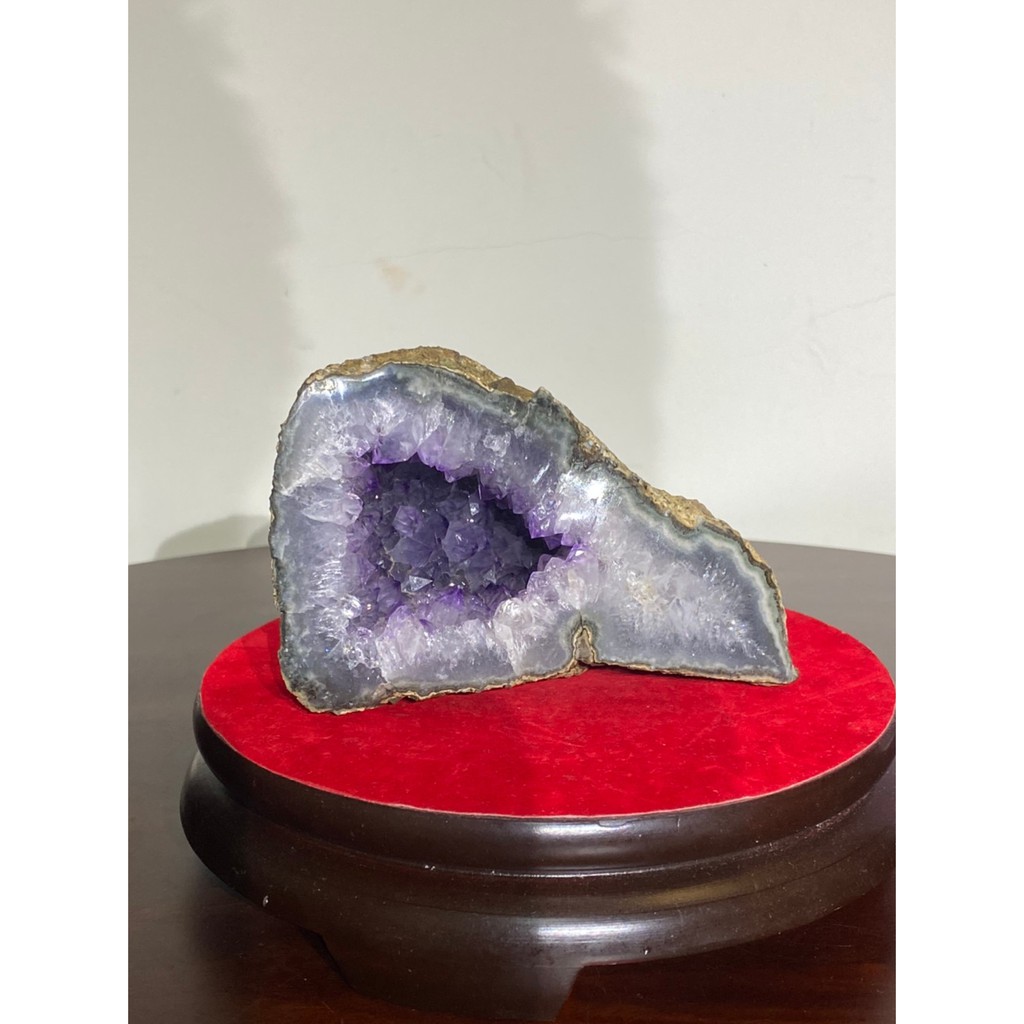 晶洞 烏拉圭 紫晶洞 鈦晶洞 桌型 0.8公斤 門檔花 水晶花 二次結晶 巴西 洞深 稀有 避邪  招財 天然 紫水晶