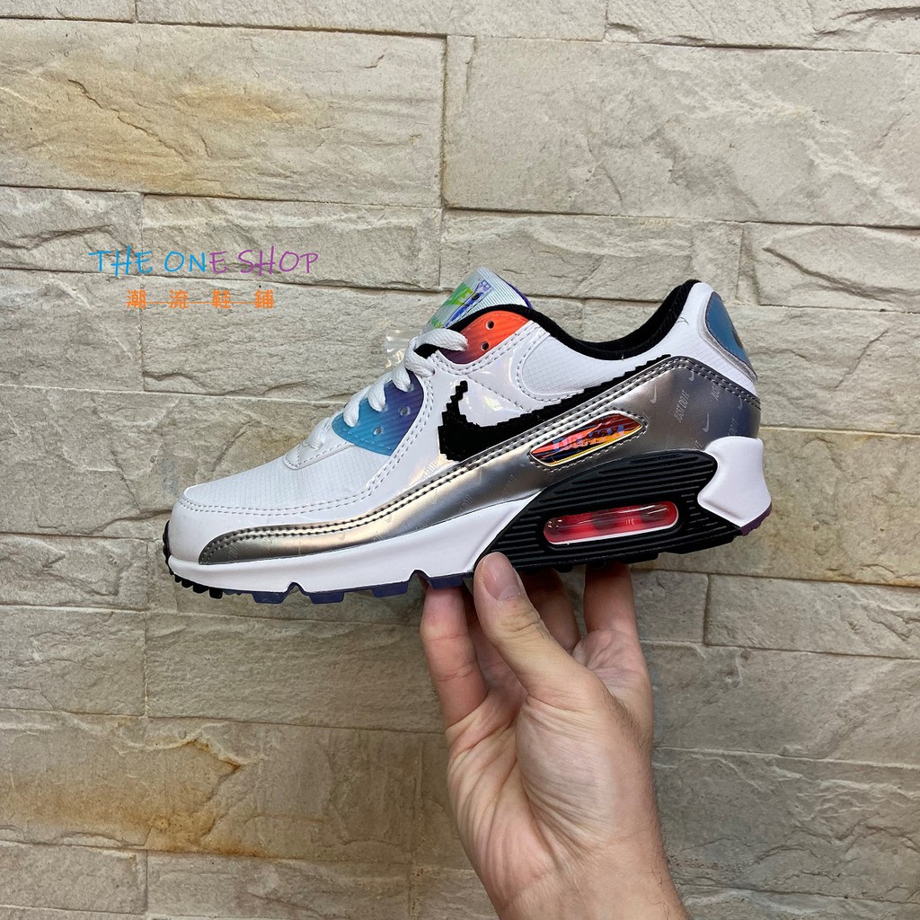 TheOneShop NIKE AIR MAX 90 白色 像素 炫彩 雷射 氣墊 慢跑鞋 運動鞋 DC0832-101