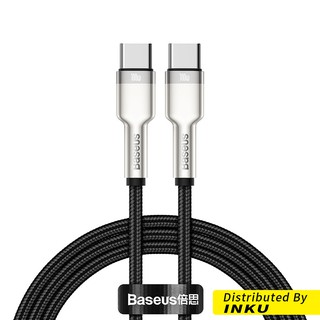 Baseus 倍思金屬卡福樂TypeC快充線100WPD大功率 筆電手機通用E-Marker晶片尼龍編織數據線 1m2m