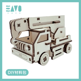 【EAVO】木質吊車 木製模型 汽車模型 拼裝模型 手工 生日禮 組合玩具 科學玩具 木製汽車 DIY 車 汽車 火車