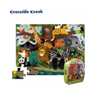 【美國Crocodile Creek】大型地板拼圖系列-叢林動物