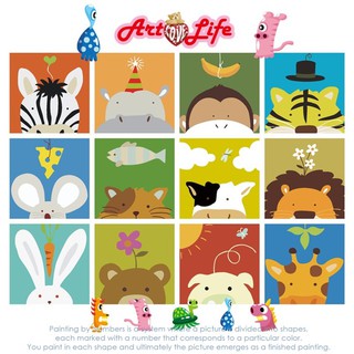 【ArtLife 藝術生活】動物連連看系列 20x20cm含框 DIY 數字油畫 彩繪 全館現貨