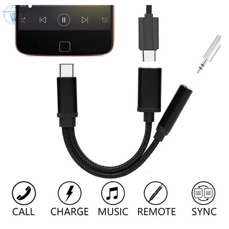Dg 2 合 1 Type-C 轉 3.5 毫米充電器耳機音頻插孔 USB C 電纜 Type-C 轉 3.5 毫米手機
