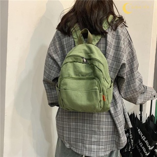 【泡芙衣櫃】迷你文藝小雙肩包小眾百搭慵懶風小揹包包2024年新款水洗帆布書包