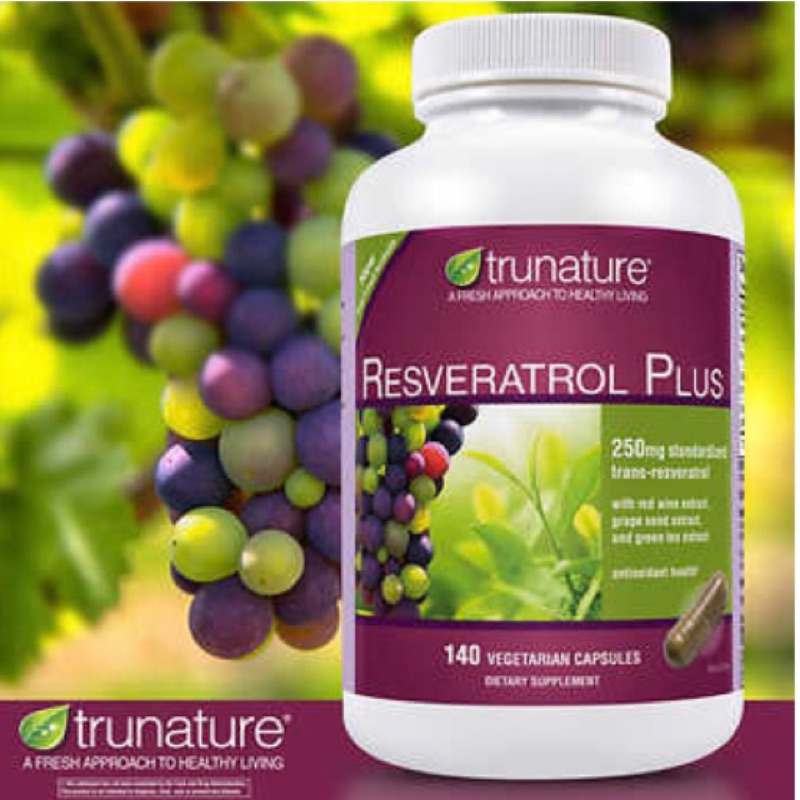 TruNature Resveratrol Plus 白藜蘆醇紅酒精華 (250mg  140 顆素食膠囊)