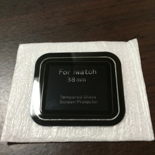 Apple iWatch 38mm 黑邊鋼化玻璃保護貼 盒裝包裝