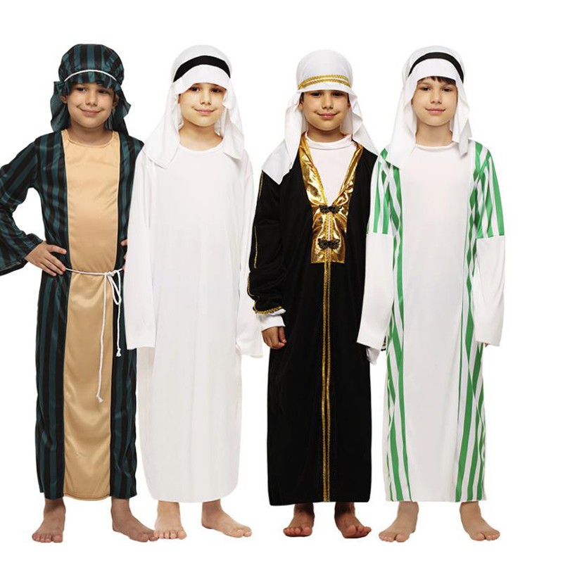 萬聖節角色扮演服裝兒童角色扮演服裝阿拉伯王子裝扮表演服裝阿拉伯戰士中東服裝穆斯林