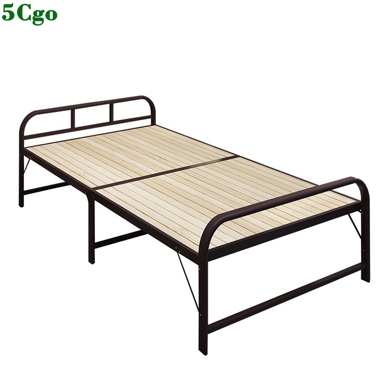 5Cgo【宅神】簡易可折疊床單人午休午睡床成人1.2m雙人實木板式床鋼絲床家用鋼木床節約空間 545174694208