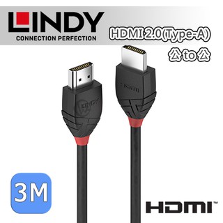 LINDY 林帝 BLACK系列 HDMI 2.0(Type-A) 公 to 公 傳輸線 3m (36473)
