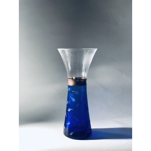 「二手」早期SHISEIDO日本🇯🇵製寶藍色水晶玻璃花瓶