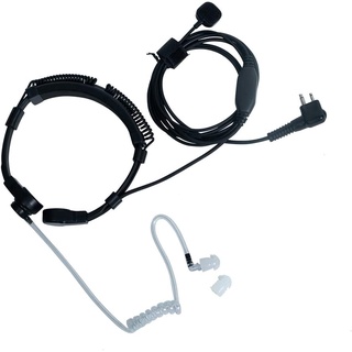 MOTOROLA 喉部麥克風隱蔽聲管耳機耳機帶手指 PTT 兼容摩托羅拉 Cp200 Cp200d 對講機 2 路收音機