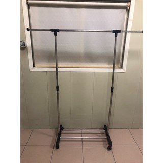 【JW小舖】25MM中管徑！《不鏽鋼鍍膜單桿伸縮衣架 『全銀 黑銀』》 衣架 曬衣架 晾衣架 掛衣架 吊衣架