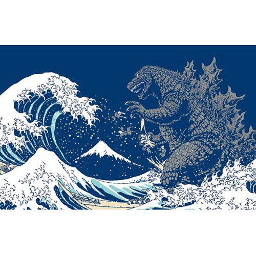 熱銷到貨 日本空運哥吉拉浮世繪掛布包巾富嶽三十六景大怪獣ノ図闇夜掛簾godzilla 蝦皮商城 Line購物