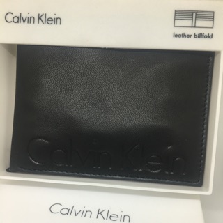Calvin Klein 黑色軟牛皮 男用短夾