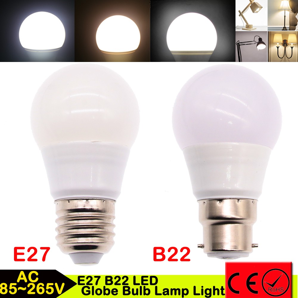 85-265V LED 燈管 3W 5W 7W 9W 12W 15W 18W 超高亮家用 LED E27/B22 節能燈