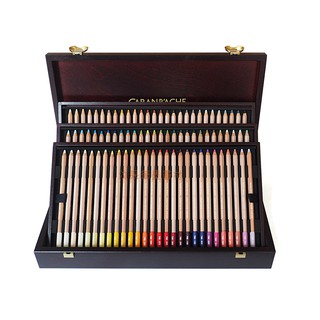 【汶采】瑞士CARAN D'ACHE卡達PASTEL PENCIL專家級粉彩鉛筆84色(木盒)
