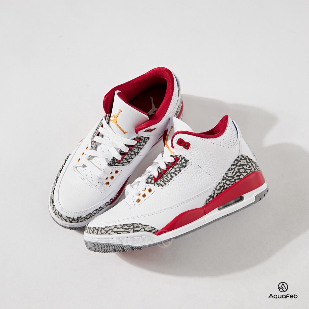 Nike Air Jordan 3 Retro 大童 白紅 爆裂紋 AJ3 籃球鞋 398614-126