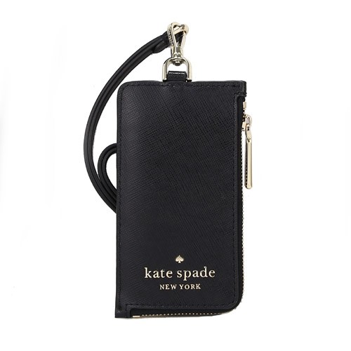 【KATE SPADE】Staci防刮皮革拉鍊卡夾證件夾套(黑色)