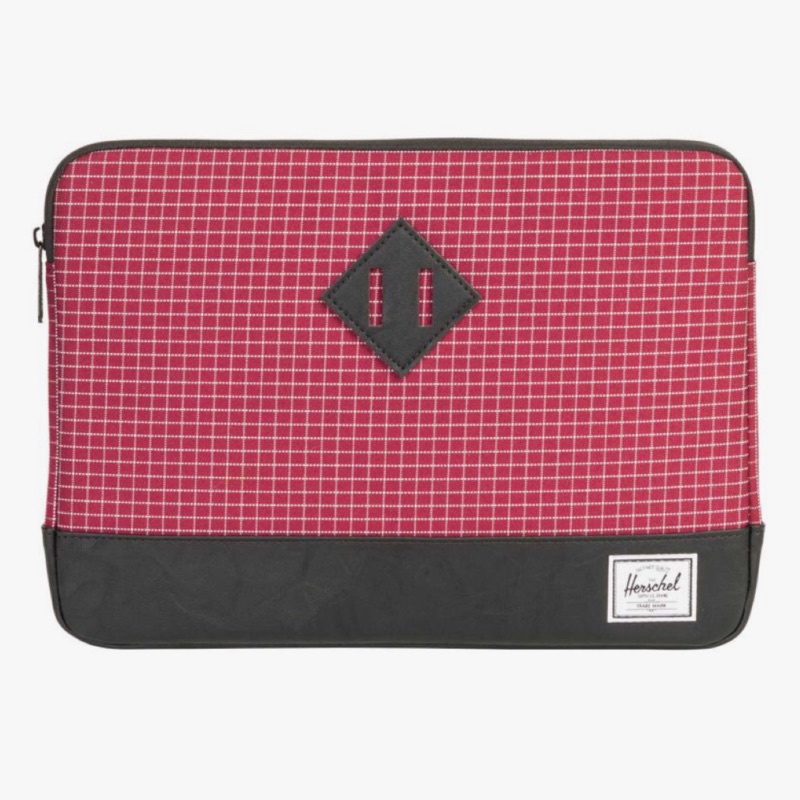 限量特價 加拿大herschel 筆電 Ipad 保護包方格紅黑 蝦皮購物