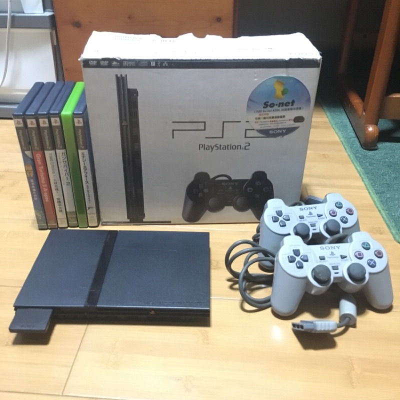 PS2 原廠盒裝黑色薄機