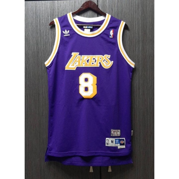 絕版美版全新正品ADIDAS愛迪達 NBA LAKERS BRYAN 洛杉磯湖人隊 布萊恩8號 男紫金布貼球衣背心M