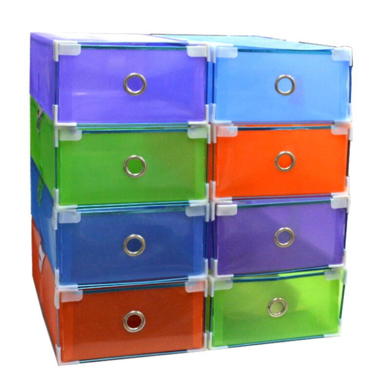 168 批發＊包邊抽屜式鞋盒1入 彩色鞋盒 透明鞋盒/收納鞋盒/收納盒(限宅)【GC135】