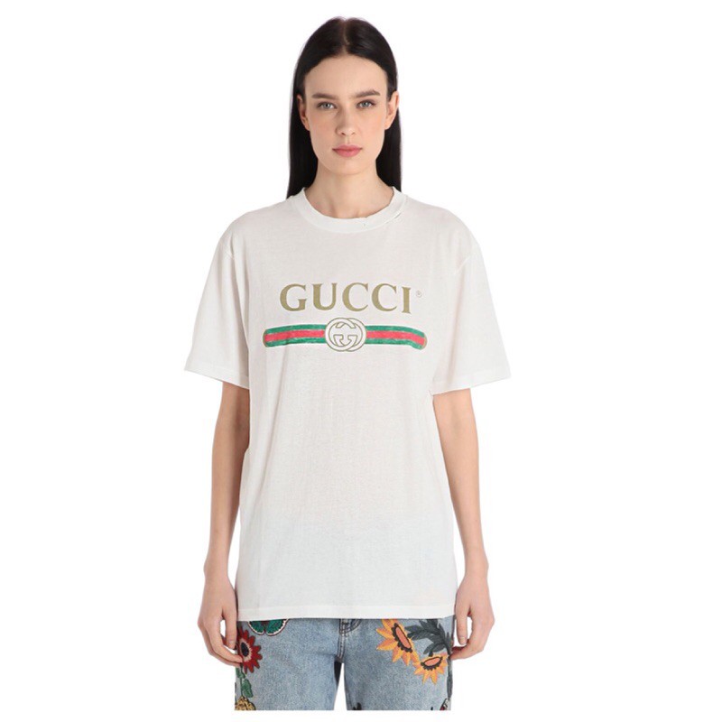 gucci logo t shirt white