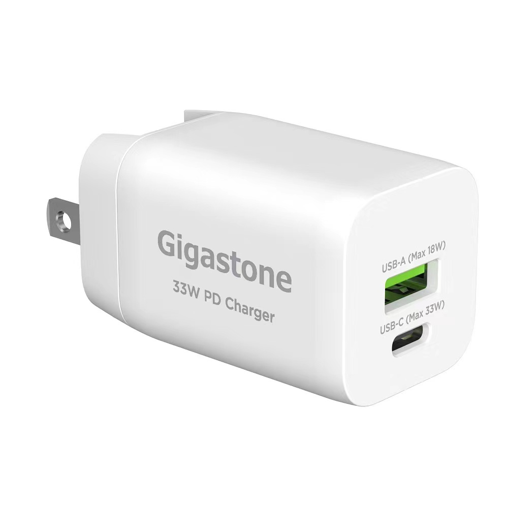 Gigastone PD/QC3.0 33W雙孔急速快充充電器 PD-6330W(支援iPhone 13/13 Pro/