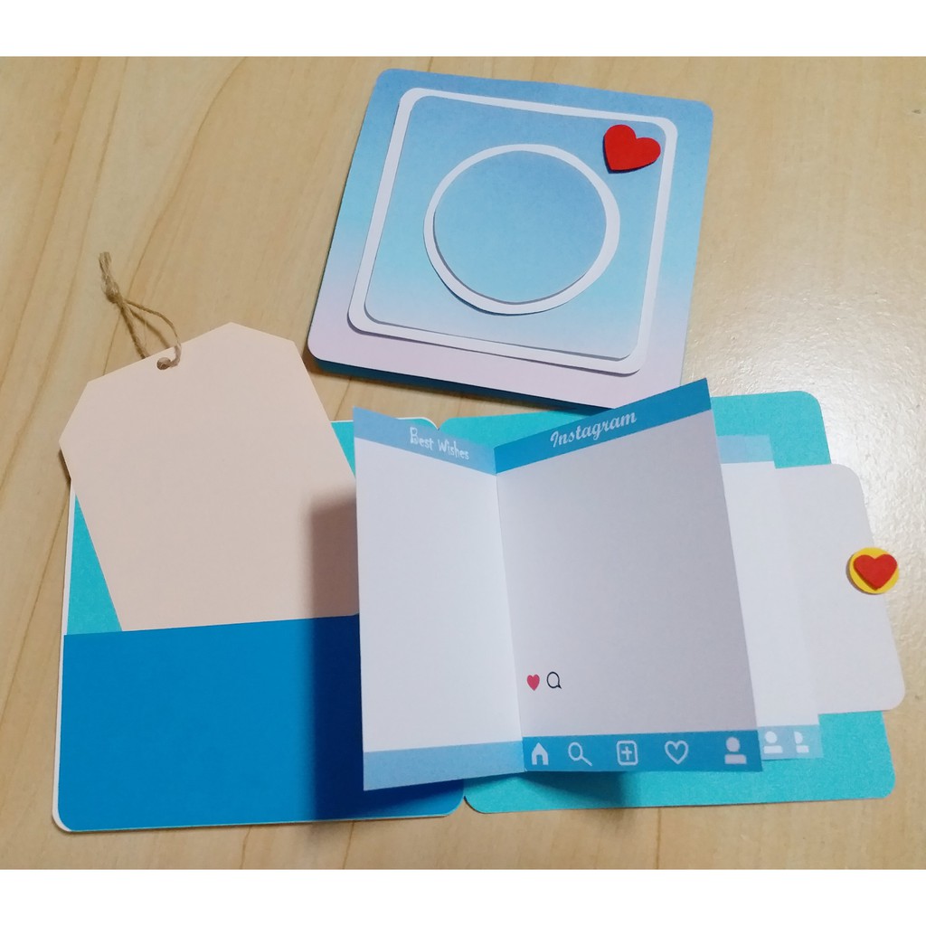 【手作】IG卡片 Instagram造型瀑布卡片 機關卡片 手工卡片 代洗照片 禮物