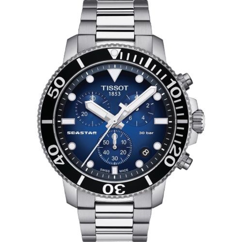 [Tissot] 天梭 Seastar 1000 海洋之星300米潛水計時錶-45mm(T1204171104101)