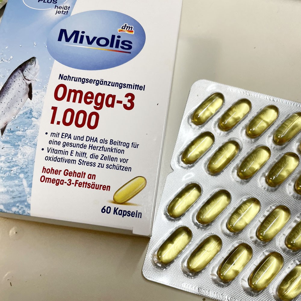 【安卡好物】德國 DM Mivolis Omega-3 1000 mg 高單位魚油膠囊 60顆 【現貨降價】