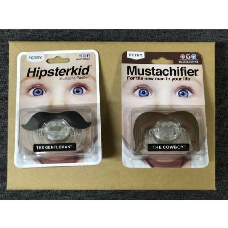 全新 美國 Mustachifier/Hipsterkid 紳士翹鬍子奶嘴