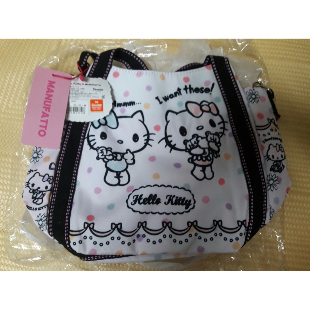 新上市 三麗鷗 凱蒂貓 kitty Hello Kitty X Dearisimo 斜背包 帆布肩揹包 托特包手提包