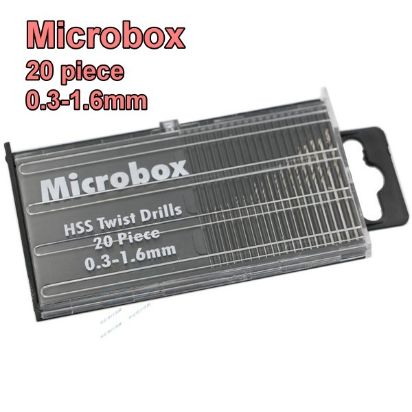 Microbox 20支迷你鑽頭套裝組合 迷你電鑽 充電鑽 微型電鑽 雕刻機 電磨機