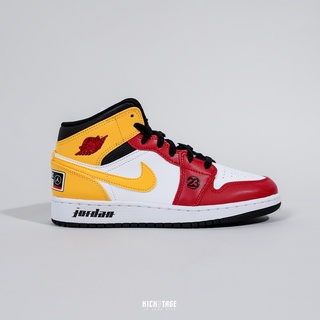 NIKE AIR JORDAN Air 1 MID SE GS 白黃紅 中筒 大童尺寸 女鞋【DJ0336-067】