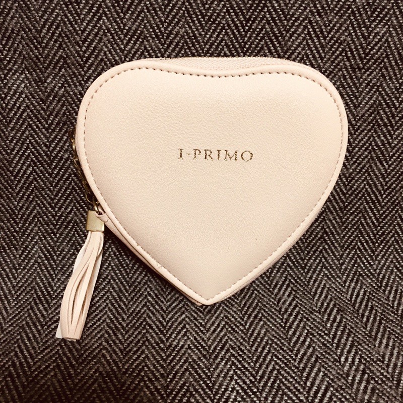 I-PRIMO 流蘇心型零錢包 愛心流蘇零錢包 心型 愛心 零錢包 鑰匙包 粉紅色