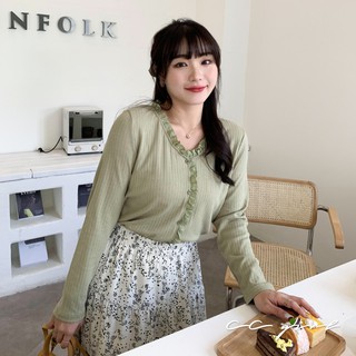 CC-GIRL 韓系氣質花邊領針織長袖上衣 －共 3 色－ 適L～4L《 91001 》中大尺碼