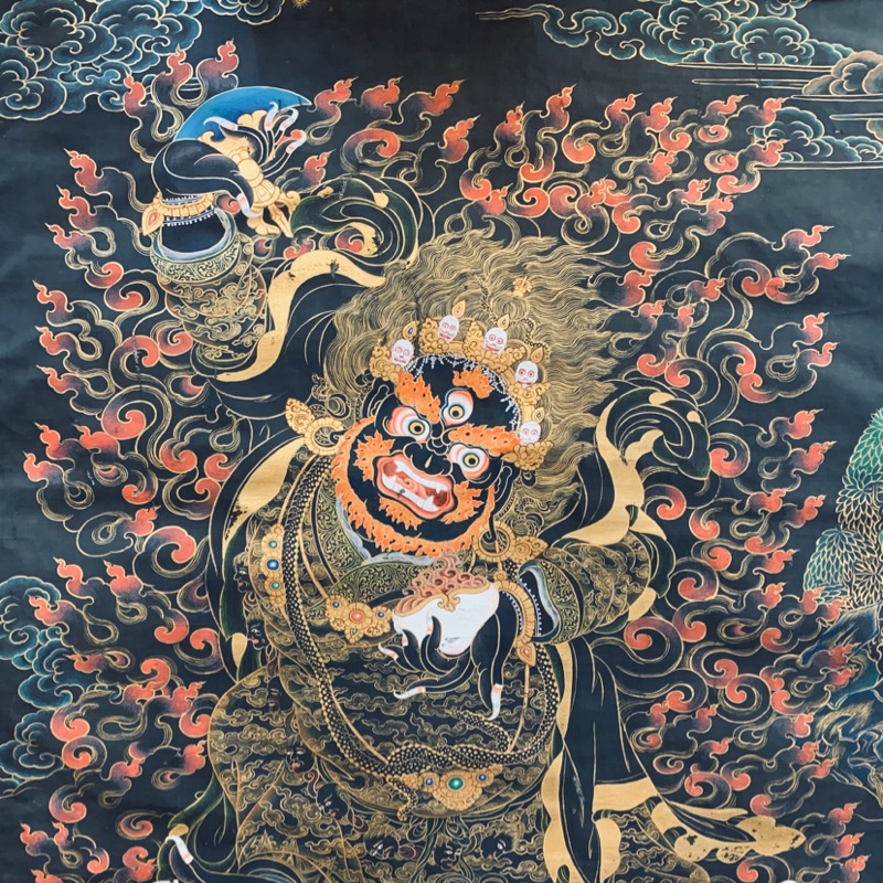 黑袍金剛二臂大黑天70年代鎏金老黑唐 蝦皮購物