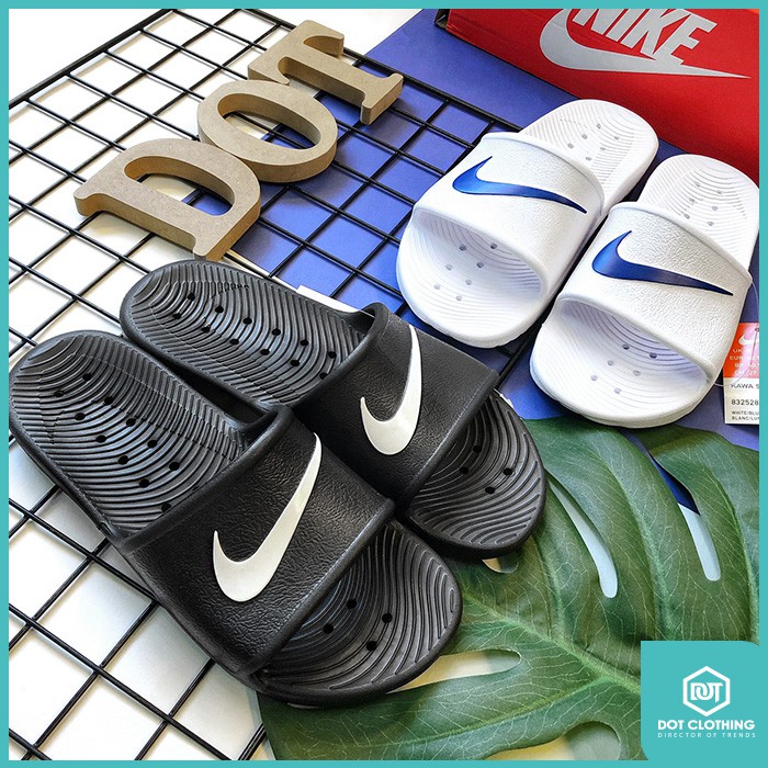 DOT 小物 Nike Kawa Shower Slide 大勾 防水 拖鞋 洞洞 黑 白 男女 832528-001