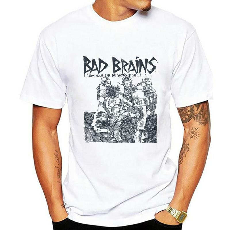 Bad Brains T 恤朋克搖滾 Fugazi 小威脅魚骨帶圖案 T 恤男士短袖廉價銷售棉 T 恤