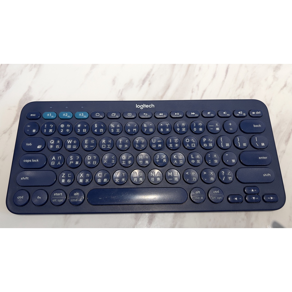 二手 羅技 K380 藍芽鍵盤 藍色 無盒 電池版本 Logitech 注音