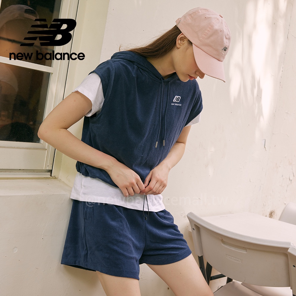 【New Balance】 NB 連帽短袖上衣_女性_藍色_WT21520NGO