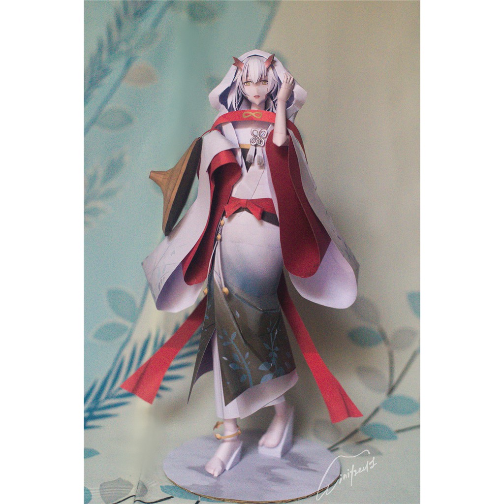 陰陽師 茨木童子女裝羅生門之鬼立體紙模型幽靈客手工diy 3d 摺紙折紙紙製品 蝦皮購物