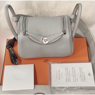 全新愛馬仕mini Lindy 風衣灰銀扣 蝦皮購物