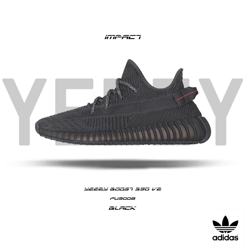 Adidas Yeezy Boost 350 V2 Black Noir 黑天使 反光 限量 FU9006 IMPACT