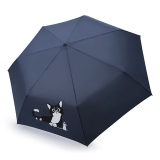 didyda 安全不回彈自動傘 防風抗UV超輕量省力設計 雨傘 防曬傘 (藍色貓咪)