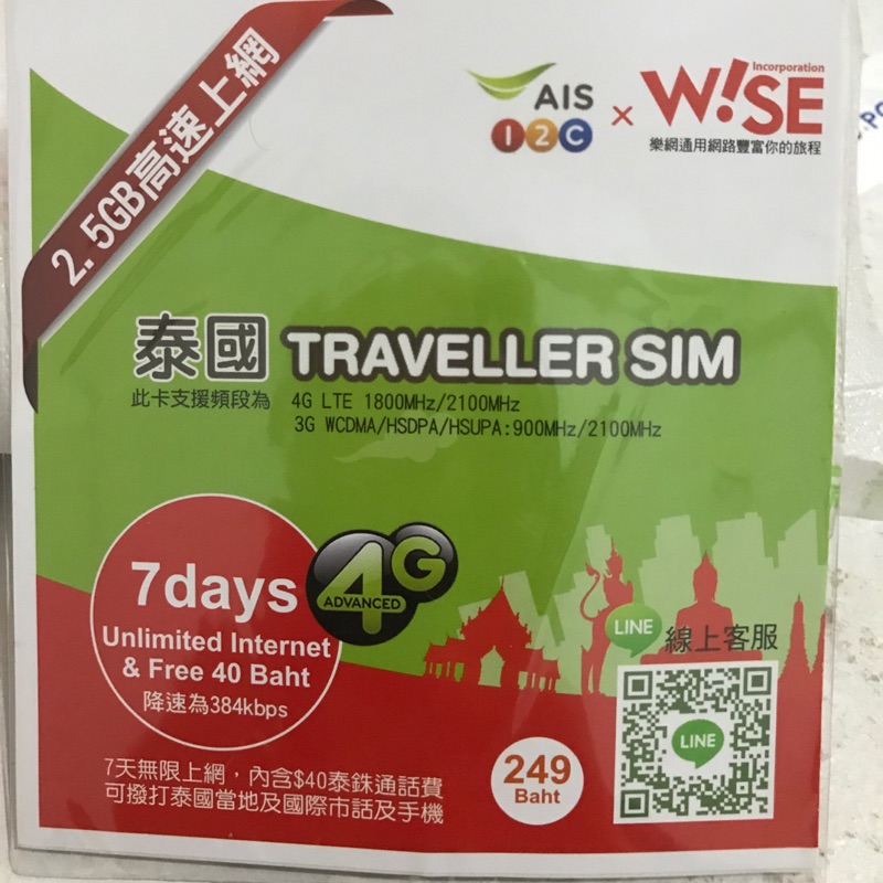 泰國AIS 7天網卡（全新）