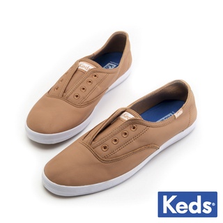 【Keds】CHILLAX 中性車縫皮革休閒鞋-棕 (9223W133441)